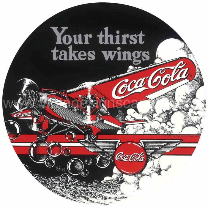 Coke Tri Motor Embossed Tin Sign