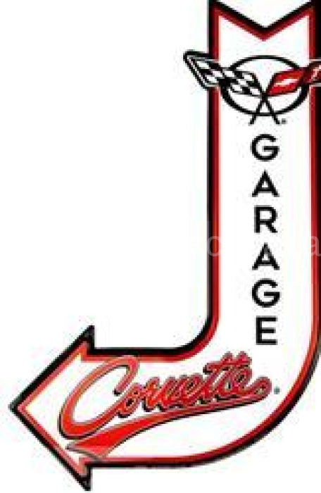 Corvette Garage Bent Arrow Tin Sign