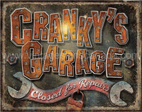 Crankys Garage Tin Sign