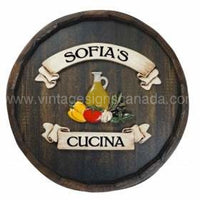 Cucina Personalized Quarter Barrel Sign