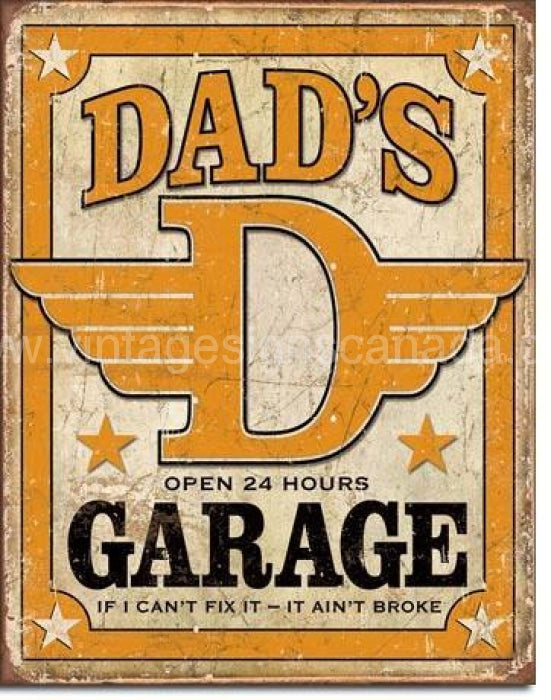 Dad's Garage Tin Sign - Vintage Signs Canada