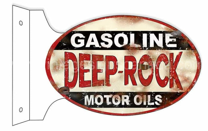 Deep Rock Gasoline Reproduction Flange Motor Oil Metal Sign Flange Sign