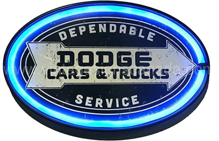 Dependable Dodge Service LED Neon Light Up Sign | Vintage Signs Canada