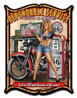 Dependable Service Vintage Metal Sign Tin