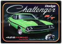 Dodge Challenger Embossed Tin Sogn Sign