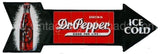 Dr Pepper Arrow Tin Sign