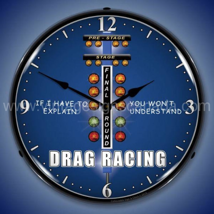 Drag Racing LED Clock | Vintage Signs Canada