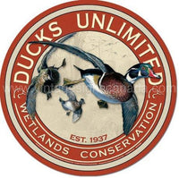 Ducks Unlimited Round Tin Sign - Vintage Signs Canada