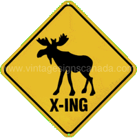 Tin Sign - Moose X-ing Tin Sign
