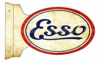 Esso Reproduction Double Sided Flange Vintage Metal Sign Flange Sign