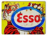 Esso Tiger Motor Oil Reproduction Gas Station Metal Sign Tin