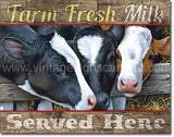 Farm Fresh Milk Tin Sign - Vintage Signs Canada