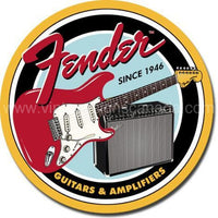 Fender Round G & A Tin Sign - Vintage Signs Canada