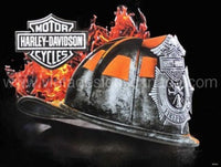 Fire Helmet Harley-Davidson Metal Sign