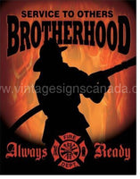 Fireman-Brotherhood Tin Sign - Vintage Signs Canada