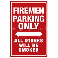 Firemen Parking Only Embossed Tin Sign