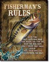 Fisherman,s Rules Tin Sign - Vintage Signs Canada
