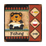 Fishing Bear Tin Sign - Vintage Signs Canada