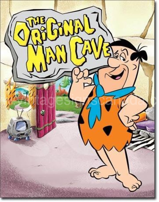 Flintstones The Original Man Cavetin Sign Tin