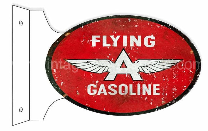 Flying A Gasoline Reproduction Motor Oil Metal Flange Sign Flange Sign