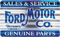 Ford Motor Co Corrugated Tin Sign - Vintage Signs Canada