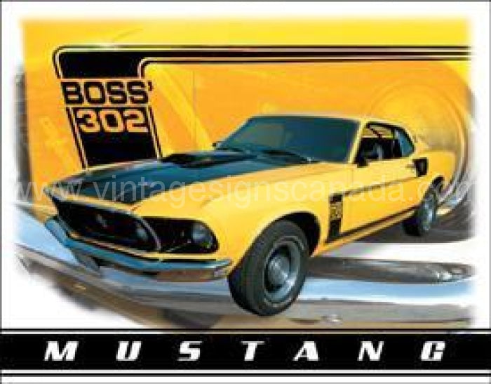 Ford Mustang 302 Tin Sign - Vintage Signs Canada