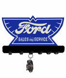 Ford Sales And Service Cut Out Metal Key Holder 12X8 Metal Sign