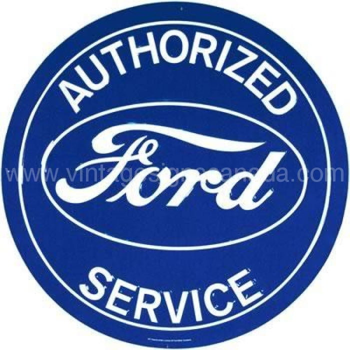 Ford Service 24 Round Tin Sign