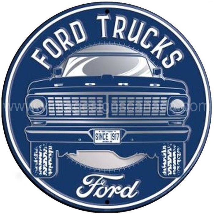 Ford Trucks 24 Round Tin Sign