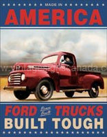 Ford Trucks Built Tough Tin Sign - Vintage Signs Canada