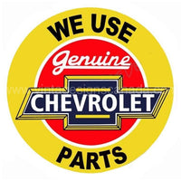 Genuine Chevrolet Parts 24 Round Tin Sign