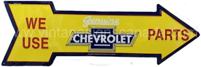 Genuine Chevy Parts Arrow Tin Sign