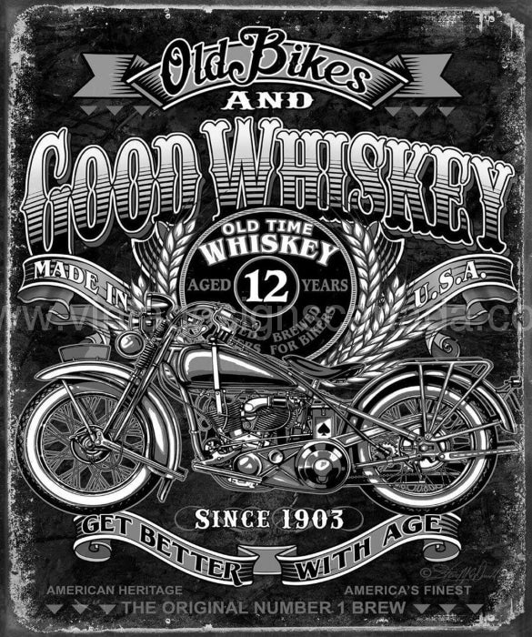 Good Whiskey Tin Sign