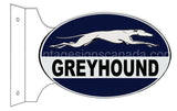 Greyhound Bus Lines Reproduction Laser Cut Out Metal Flange Sign-12X18 Flange Sign