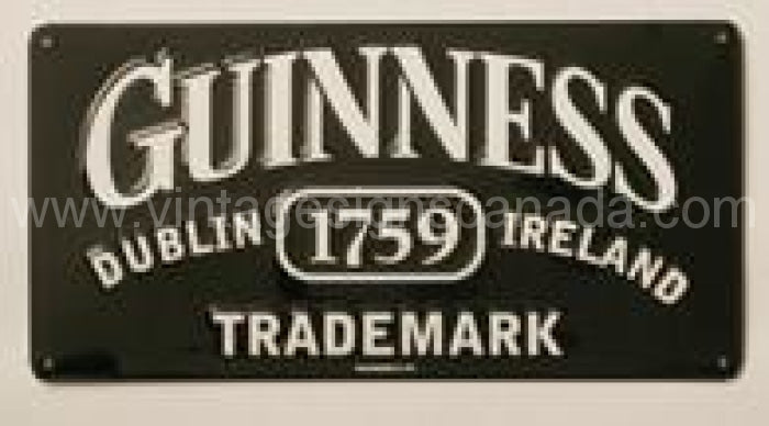 Guinness Trademark Tin Sign - Vintage Signs Canada