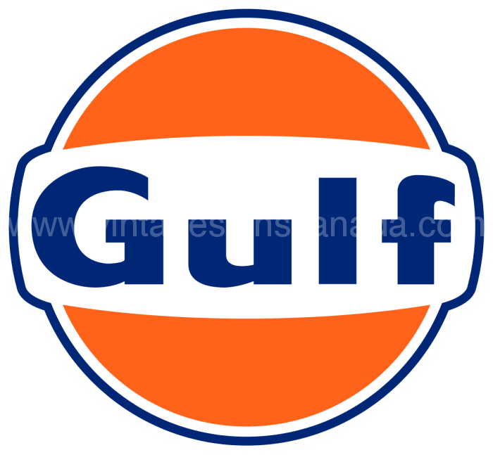 Gulf Die-Cut 24 Round Tin Sign