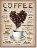 Heart Coffee Tin Sign