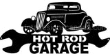 Hot Rod Garage Black Laser Cut Out Metal Sign-20X9.5 Metal Sign