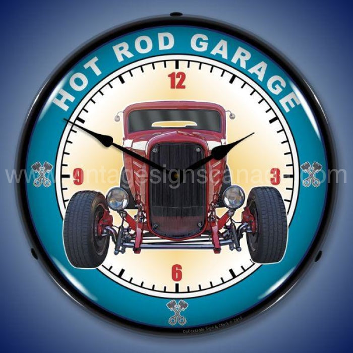 Hot Rod Garage Led Clock