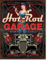 Hot Rod Garage-Pistons Tin Sign - Vintage Signs Canada