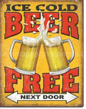 Ice Cold Beer Free Tin Sign