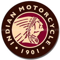 Indian Motorcycle 1901 Round Tin Sign