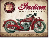 Indian Scout Motorcycle Tin Sign - Vintage Signs Canada