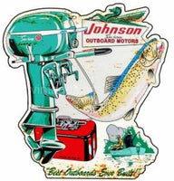 Johnson Outboard Motors Cut Out Metal Sign 15X15