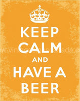 Keep Calm Beer Tin Sign