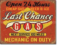 Last Chance Gas Tin Sign - Vintage Signs Canada