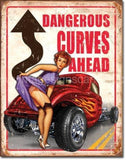 Legends-Dangerous Curves Tin Sign - Vintage Signs Canada