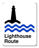 Lighthouse Route Metal Sign Metal Sign
