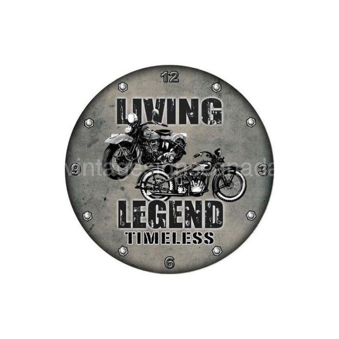 Living Legend Sign Clock Tin Cock