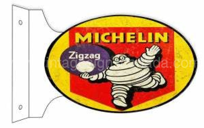 Michelin Zigzag Reproduction Flange Motor Oil Metal Sign Flange Sign